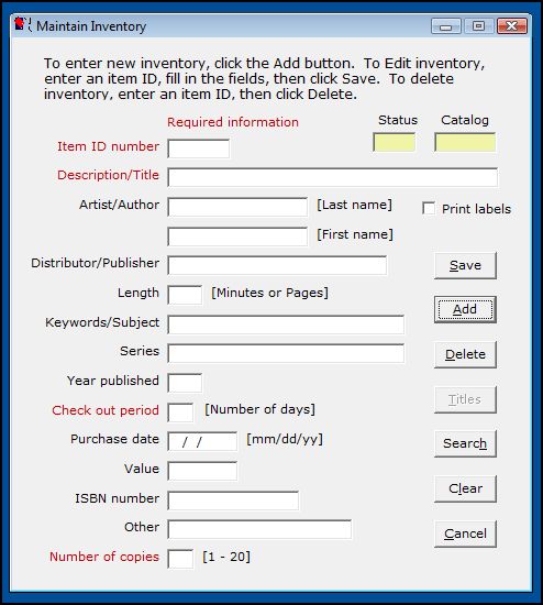 Add Items 1